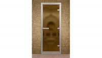 Дверь для турецкой бани, стекло бронзовое матовое