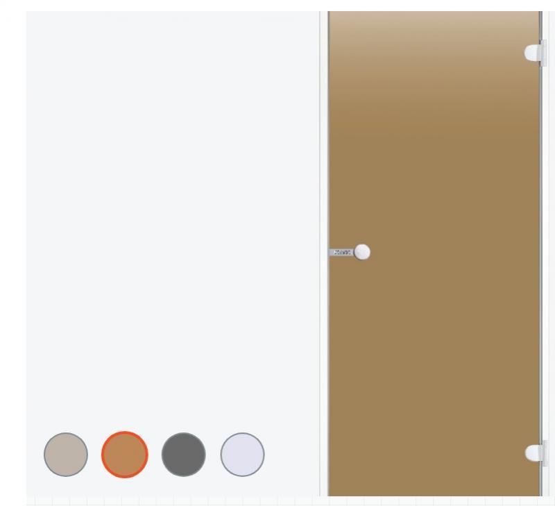 Дверь Harvia ALU 8×21, коробка белая, стекло бронза