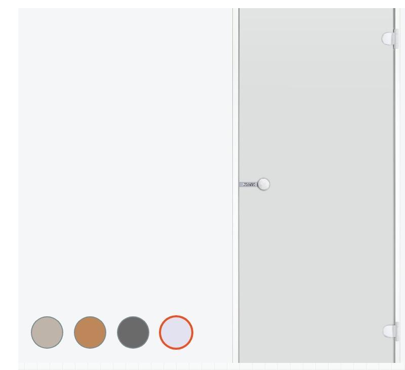 Дверь Harvia ALU 9×21, коробка белая, стекло прозрачное